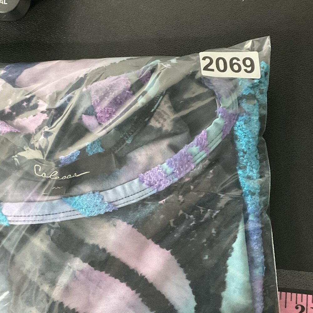 Calessa Top‎ Womens Sz 1X Midnight Sky Asymmetrical Hem Round Neckline Blouse - Picture 14 of 14